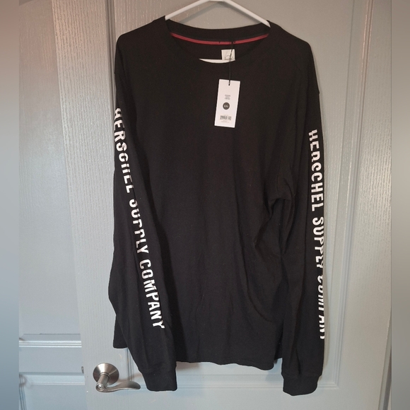 NWT Herschel Supply Company Mens XXL Black Long Sleeve Tee - Picture 3 of 11
